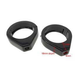 Alchemy Parts Motorcycle Metal Fork Clamps for Indicators for 49mm Diameter Forks | BLACK Turn Signal Holders for Roadsters, Café Racers and Choppers, Bobbers and Custom Project Motorbikes