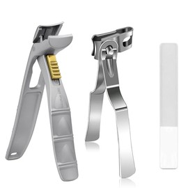 Nail Clippers for Seniors, 360 Degree Rotary Nail Clippers, Lockable Angled Head Large Toe Nail Clippers with Catcher