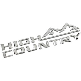 1pc Rear Tailgate High Country Naneplate Emblem 3D Badge Replacement for 2019-2021 Chevy Silverado (Chrome)