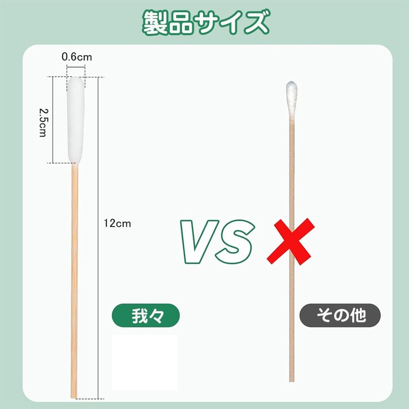 YIBOOOM 犬の綿棒 犬用綿棒 長い 耳掃除用綿棒 猫 綿棒 12cm 100本入り長い柄付き 使い捨てペット綿棒