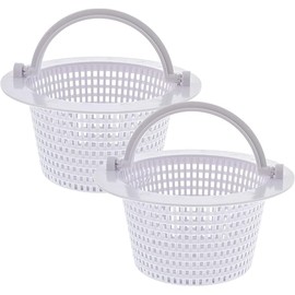 U.S. Pool Supply Above Ground Pool Thru-Wall Skimmer Baskets with Handles, 2 Pack - Swimming Pool Replacement Baskets - Standard Small Thru-Wall Size - Skim Remove Debris, Cleanout Leaves, Clean Pool