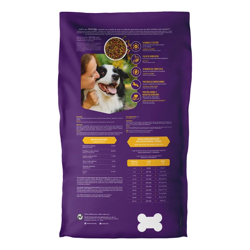 Nucan Adulto Razas Medianas Y Grandes 25 Kg