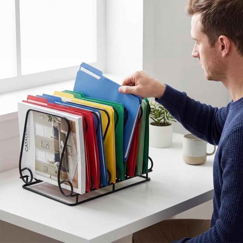 Nagpew Vinyl Record Holder, 9 Section Wire Record Storage, Hold