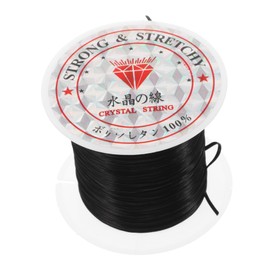FRCOLOR Black Elastic Thread Cord for Hair Extensions Stretchy Beading Wire for Bracelets Making and Jewelry Crafting and Easy to Use for Weddings Parties and Daily Hairstyles