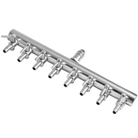 Seimneire 8 Way Aquarium Air Pump Valve, Aquarium Air Line Splitter Metal Fish Tank Valve, Aquarium Air Distributor T Valve for Aquarium Air Pump