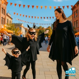 morytrade Bat Cloak Cosplay Halloween Costume, Batman, Vampire, Dracula, 51.2 inches (130 cm)