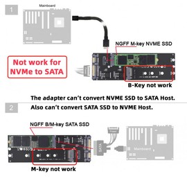 chenyang M.2 NGFF SATA SSD to SATA & M.2 NVME PCIE SSD to SFF-8611 8612 OCULINK Adapter for Motherboard