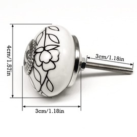 ZUZGO Cabinet Knobs Furniture Knobs Ceramic White Door Knob for Door Handles Cupboard Handles Drawer Handles (Pack of 6)