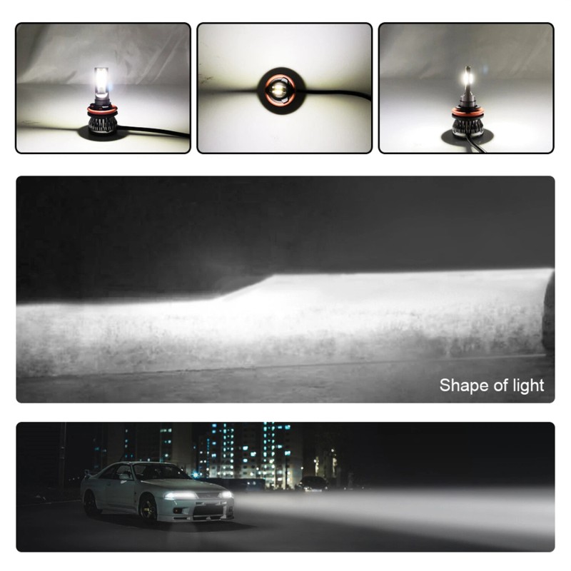 AUIMSOCO 6X 9005 9006 880 6000K Combo LED Headlight Fog