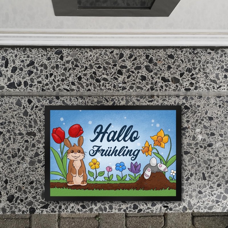 speecheese Hello Spring Doormat in 35 x 50 cm with