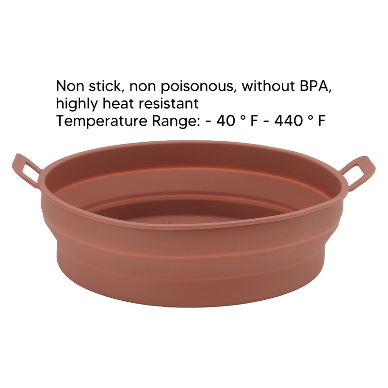 2PCS Fryer Silicone Liners Round 21cm Diameter with Handle Fryer