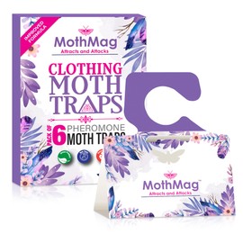 MothMag Clothes & Closet Moth Trap – Pheromone Lure for Fabrics, Carpets, Wardrobes – Mothballs Alternative, Indoor Insect Control