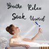 Bathroom Wall Art, Bathroom Quotes Wall Stickers, Breathe Relax Soak