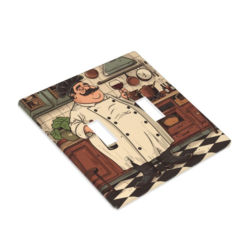 Bon Appetit Chef In The Kitchen 2 Gang Light Switch
