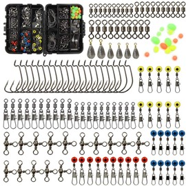 Croch Fishing Accessory Set with Swivel Beads for Fishing with Sorting Box (160 Pieces) Fishing Accessories Set