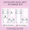 Saviland Kit De Estampado De Uñas - 4pcs, Transparente, Largo