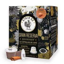 Cápsulas de Cafe de Altura - Sabor Canela | 12 Cápsulas | Tostado Medio | Intensidad 6 | Sin azúcares añadidos | 100% Arábica | Certificación Kosher | Capsulas Cafe | ETNIA 52