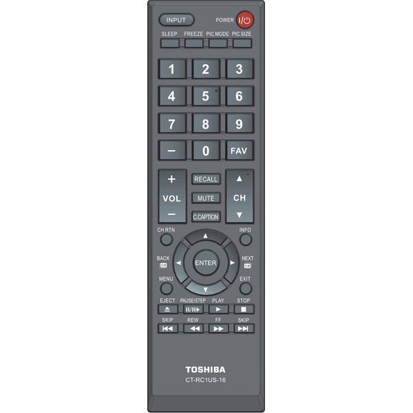 USARMT CT-RC1US-16 Universal Remote Control Compatible with All Toshiba TVs