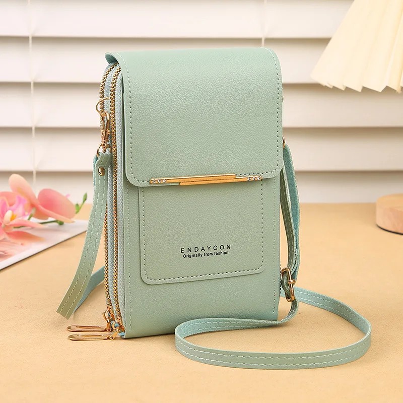 Touchscreen Phone Crossbody Bag for Women – Sequined PU Wallet