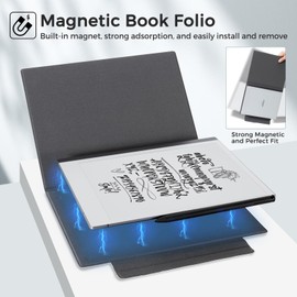 CoBak Magnetic Case for Remarkable 2 Paper Tablet, Ultra Lightweight Book Folio Cover with Safe Magnetic Buckle Pen Holder, Only for 10.3" Remarkable 2 2020 Relaesed (Black Notebook)