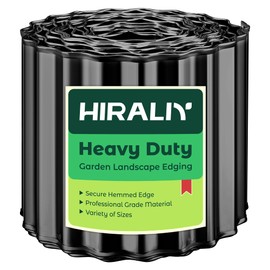 HIRALIY Corrugated Metal Garden Edging 6" x 20Ft, Landscape Sturdy Edging Border for Lawn, Garden Fence, Flower Bed (Black)