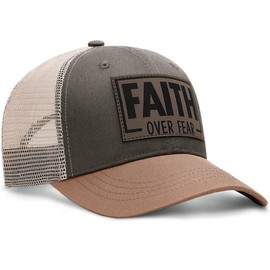 Christian Jesus Cross Hat - Faith Hats for Men Women - Religious Gifts for Thanksgiving Christmas, Faith Power/Grey Green, One Size