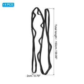 PATIKIL 59 Inch Daisy Chain Straps, 4 Pack Strong Climbing Strap Adjustable Nylon Chain Sling with 8 Loops for Aerial Yoga Hammock Swing, Black