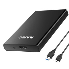 MAIWO 2.5 inch SATA Hard Drive Enclosure, 2.5” SATA 7mm 9.5mm HDD SSD to USB3.0 Adapter, 6Gbps Support UASP, 6TB Capacity, Tool Free Storge Case