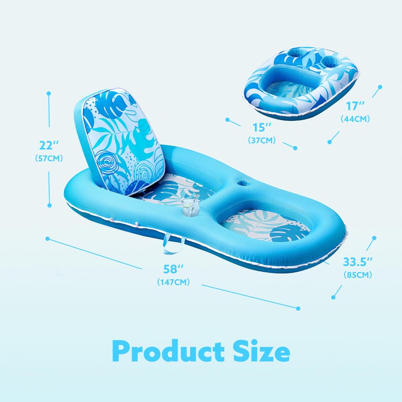 SLOOSH Pool Floats Lounger Adult, Fabric Pool Floaties Lounge Convertible