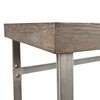Southern Enterprises Nolan, Console Table, Weathered Burnt Oak/Chrome