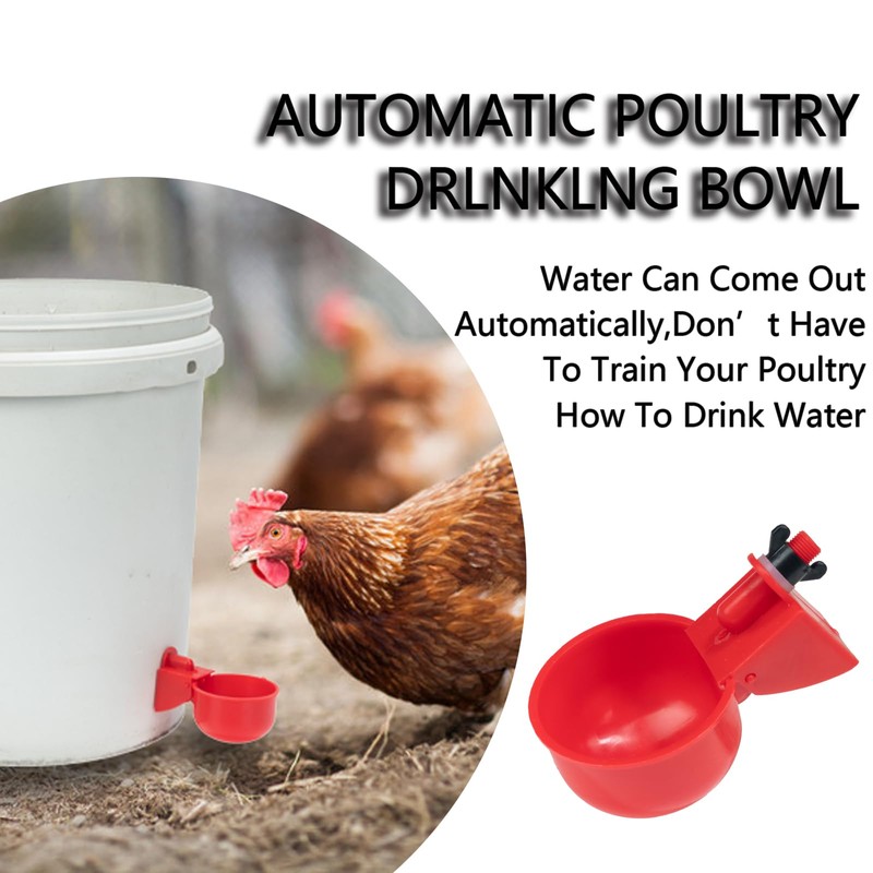 Pack of 16 Automatic Chicken Drinkers with Drill,Chicken Water Dispenser,Water