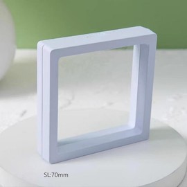 【P117】Transparent jewelry box pe film suspended gift packaging storage box wearable ring bracelet necklace display box Organiser:_Black 7*7 10PC LT007007