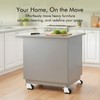 Upgrade Leveling Casters with Ratchet Handle, Height-Adjustable Plate Casters, White