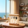 Creative 3-in-1 Wooden Hourglass Timer with 1/3/5 Minute Countdown for