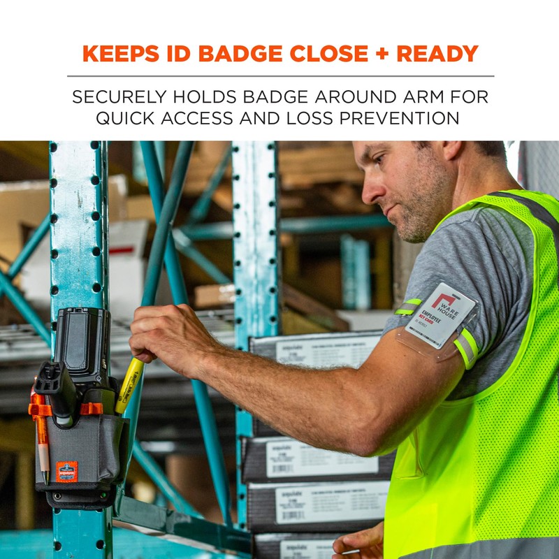 Ergodyne Squids 3386 Vinyl Arm Band ID/Badge Holder, Reflective