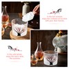 DUJUST Japanese Sake Set for 4, Handcraft Pink Cherry Blossoms