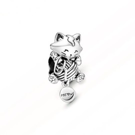 Wedanor Charm Family Heart Animal Charm Pendant 925 Sterling Silver Charm Bead Pendant for European Bracelets and Necklaces, Silver, Cubic Zirconia