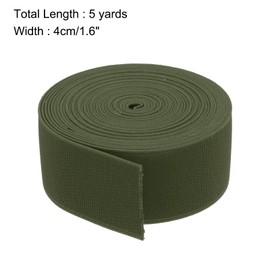 MECCANIXITY Elastic Bands for Sewing 1.6"(4cm) 5 Yard Army Green Knit Elastic Spool High Elasticity for Wigs, Waistband, Pants