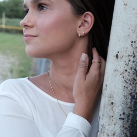 Mini CZ Hoop Earrings | 925 Sterling Silver Gemstone Flower Huggies | Tiny Cartilage 2nd Hole Earrings | Gift for Her