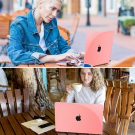 mpmpssss Compatible with MacBook Air 15 inch Case 2023 Release A2941 M2 Chip with Liquid Retina Display & Touch ID, Protective Plastic Hard Shell Case, Keyboard Cover, Pink