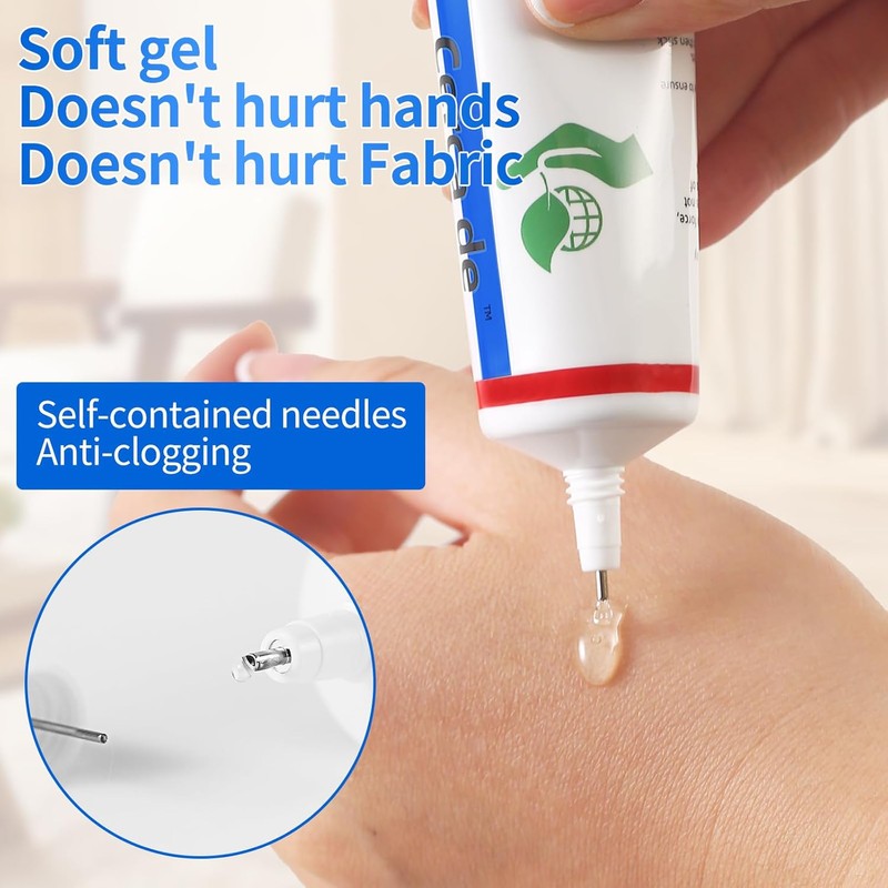 Cerca de Fabric Glue，Mighty mend Liquid Stitch Fabric Adhesive，Permanent，Clear，Strong, Waterproof