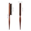 Frcolor Bristle Hair Brush Toupee Brush with Wooden Handle Teasing