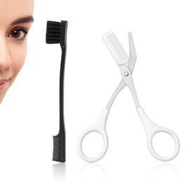 ZWWOGE 1 Stück Augenbrauen Schere Mit 1 Augenbrauenpinsel,Augenbrauen Schere Für Männer,Schere Augenbrauen Beauty Edelstahl Augenbrauenschere Mit Kamm,Eyebrow Trimmer Scissors Für Frauen