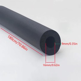 Self-Sealing Pipe Insulation Diameter 16 mm / 9 mm Pipe Insulation 1.8 m Pipe Insulation Foam Black Pipe Shell Pipe Insulation for Pipe Insulation Fitness Equipment etc. (Diameter 16 mm)