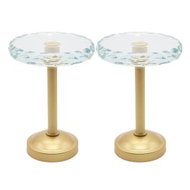 MERIVILLE Set of 2 Cut Crystal Window Drapery Medallion Holdbacks, Curtain Tiebacks, Wall Hook, Tassel Holder, Gold