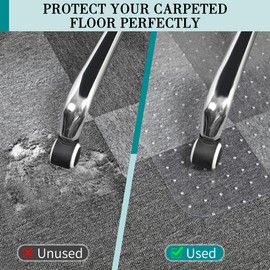 BesWin Office Chair Mat for Carpets, 36" x 48" Low Pile Carpet Protector Mat for Office Chair, Heavy Duty Computer Desk Floor Mat for Carpeted Floors for Home/Offices, Easy Glide(48" x 36" with Lip)