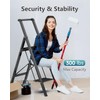 SOLADDER 3 Step Ladder, Slim Folding Steps Stool with Handrail,