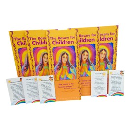 Westmon Works How to Pray the Rosary for Children Pamphlet and Our Father Hail Mary Holy Card Bundle Colorful Students Pack, Set of 5