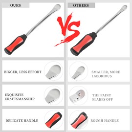 YINGJEE 14.5inch Tire Spoons Motorcycle, Dirt Bike Tire Spoon Set, Professional Tire Changing Spoons Lever Iron Tool Kit with 3 Rim Protectors & Valve Core Set (Type 06)