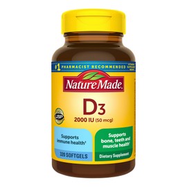 Nature Made Vitamin D3 2000 IU 50mcg Softgels 320 ct "LARGE BOTTLE" (NOT FOR CA)